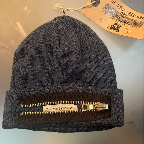 The New Designers Paris Other - Men's Denim Blue Gray beanie w/ zipper